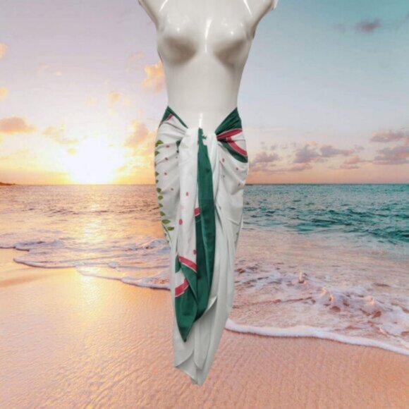 Womens Sarong Pareo Cotton Wrap HandPainted Batik Wrapskirt Beachwear -NEW - Picture 2 of 6